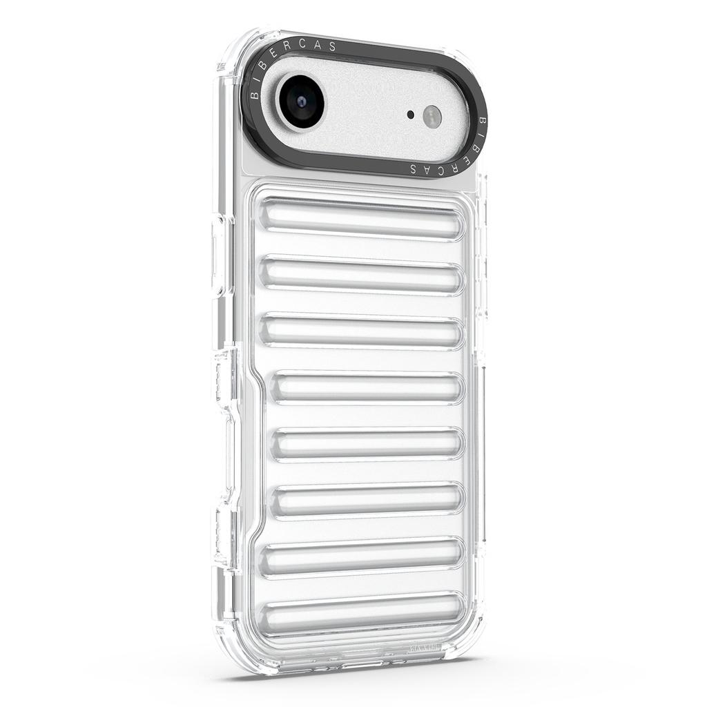 For iPhone 17 Air Case Stripe Design Anti-Slip Detachable TPU+PC Phone Cover