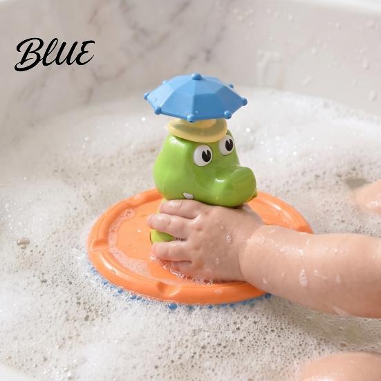 Kids Swimming Pool Accessories Cute Crocodile Bath Toy Light Up Fountain Bathtub Rotating LED Water Spray Toddler Sensory Play Toy for Toddlers