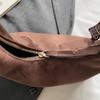 Retro Soft Pu Leather Women Shoulder Underarm Bags With Silk Scarf Casual Solid Color Ladies  Shoulder Bags