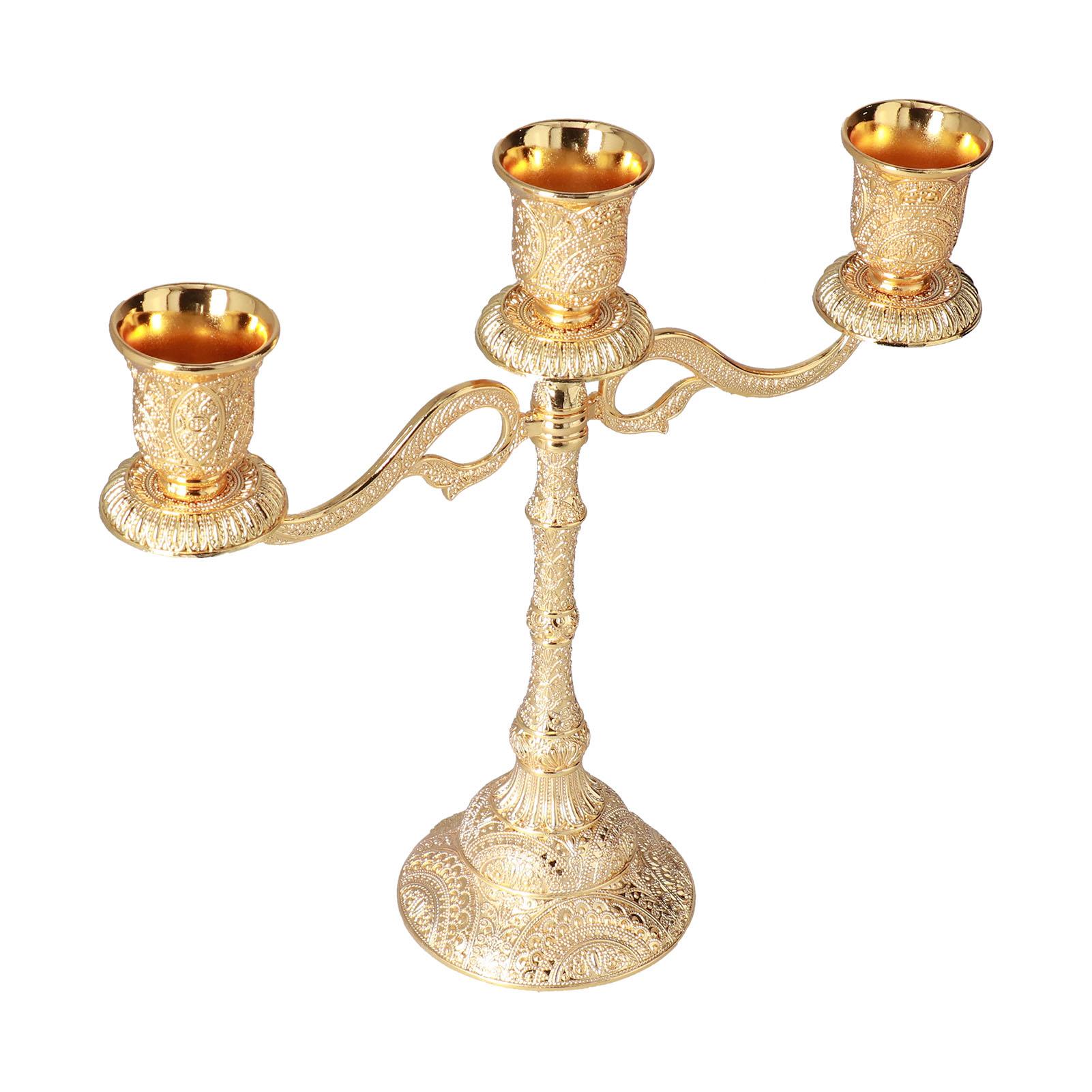 Металлический подсвечник Изысканное исполнение Печать Износостойкий Уникальный дизайн Подсвечники Держатели для Декора