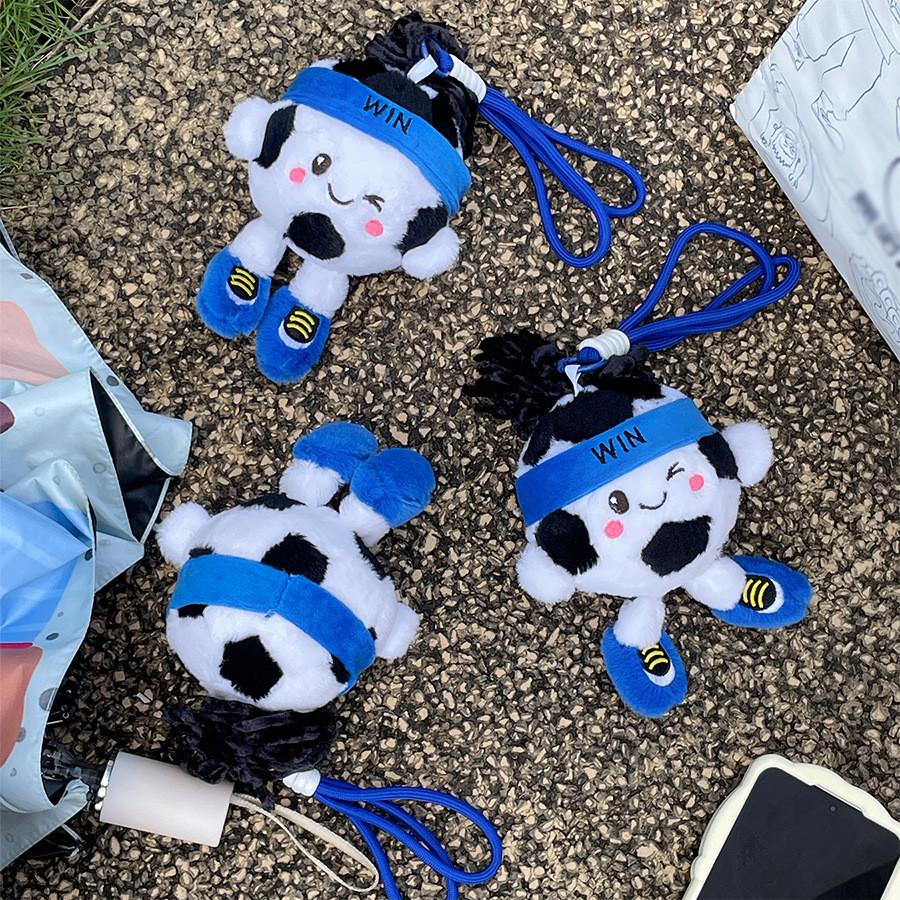 Cute Embroidered Football Plush Keychain With Pp Cotton Filling For Gifts And Decor