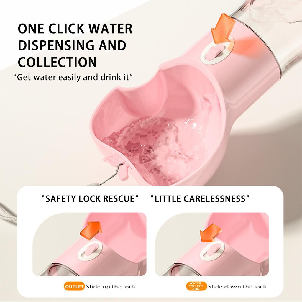 Pet Utensils Portable Dog Water Bottle For Dog Walking And Travelling Pet Cup Double Seal Leak Proof,