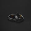 Adjustable Open Ring Men Women Geometric Black Plated Minimalist Couple Vintage Artistic Design With