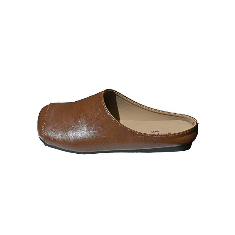 Fashion Women Slippers Square Toe Mules Flats Sandals Loafers Shoes 2025 Trend Summer Casual Shoes Comfort Soft Leather Zapatillas Mujer