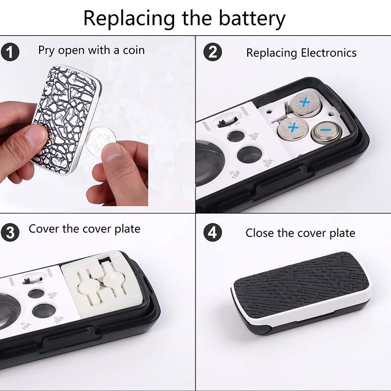 30X 60X 90X Pocket Jewelry Magnifier With Uv Led Light Slide Out Magnifying Glass Optical Lens Loupe For Diamonds Coins Stamps