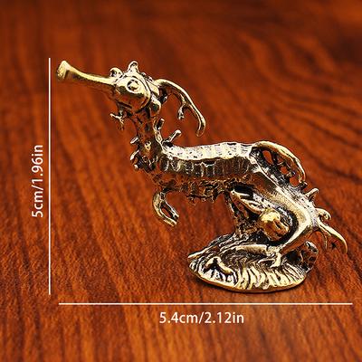 Brass Sea Horse Metal Statue Tabletop Decorated With Retro Deep-Sea Animal Statue Crafts