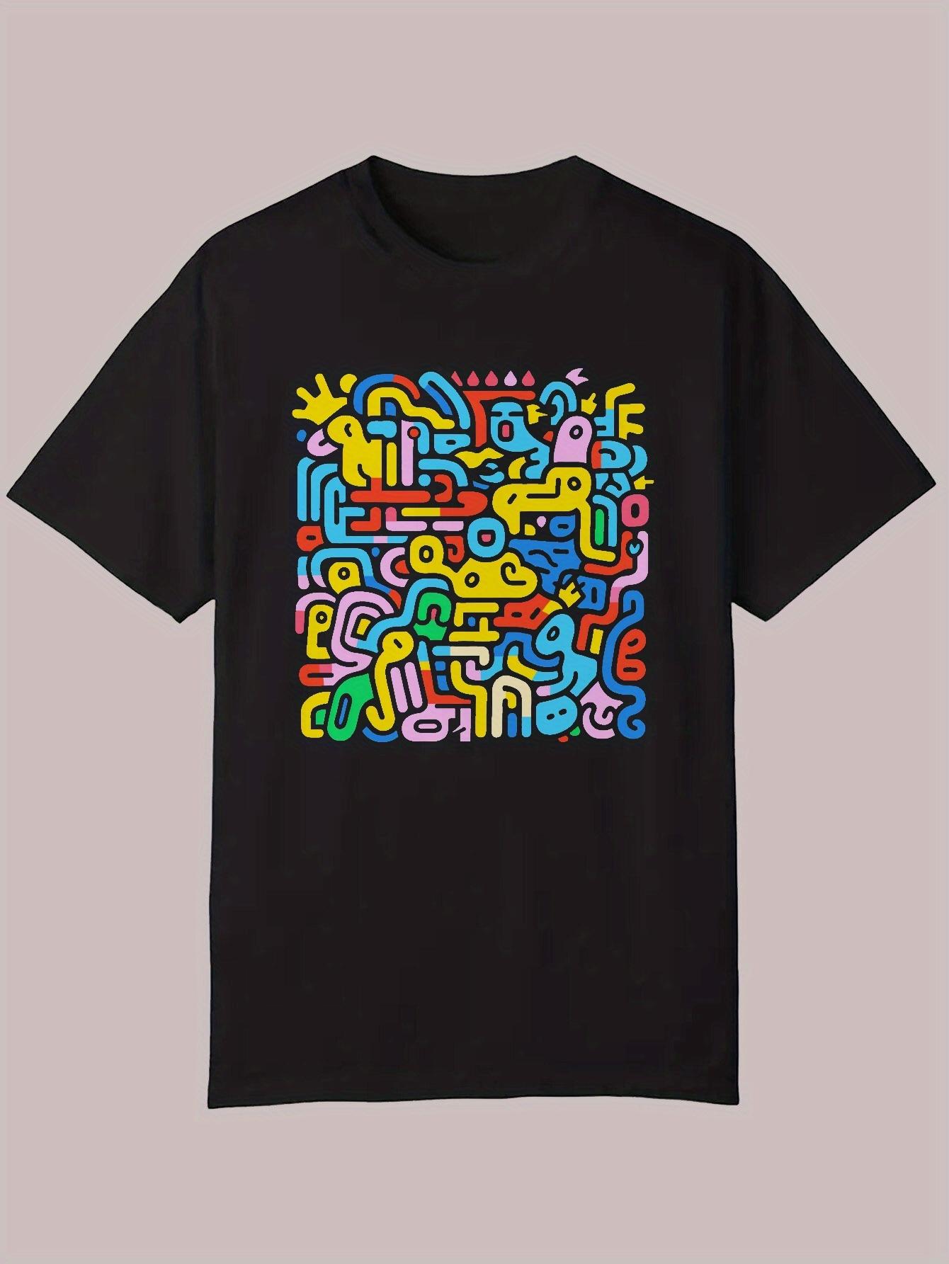Casual Summer Graphic T-shirt - Vibrant Colorful Design XXXXL
