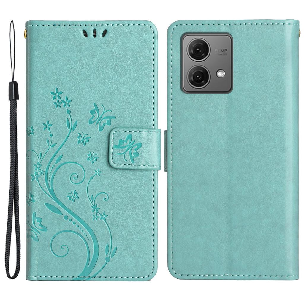 For Motorola Moto G84 5G Leather Case Butterfly Floral Shockproof Phone Cover with Wallet