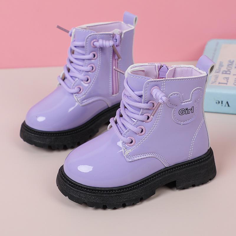 Children's Leather Boots 2023 Autumn New Girls Single Boots Boots Middle Little Kids Boots