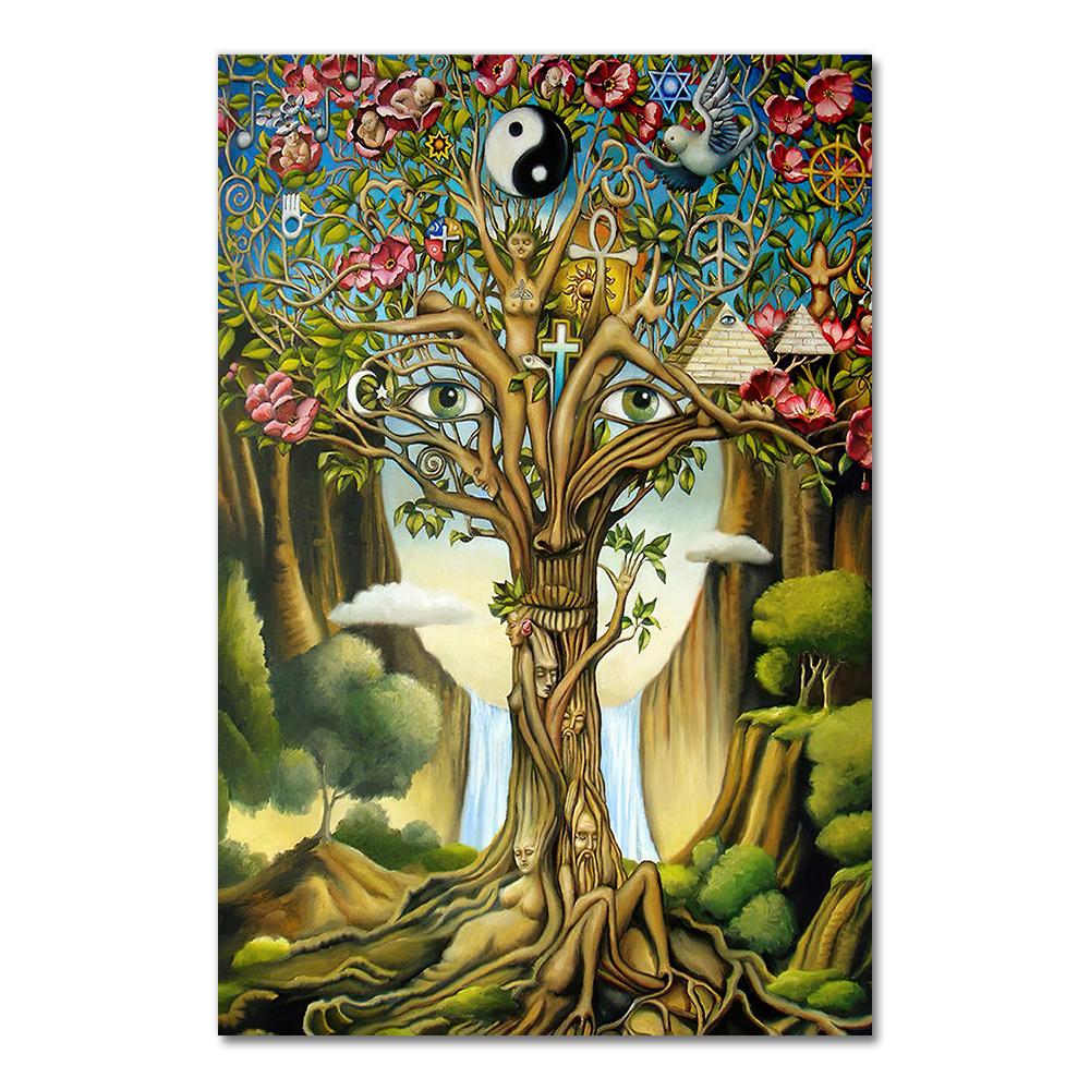 Alex Grey Psychedelic Trippy Tree Life Modular Pictures Modern Home Decoration Wall Art Canvas Prints Painting Bedroom Poster