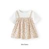 YEEHOO Girl's Faux Two-Piece Cotton Short Sleeve T-Shirt