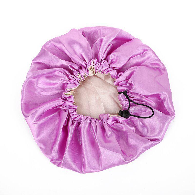 European & American Double-Layer Satin Adjustable Sleeping Cap