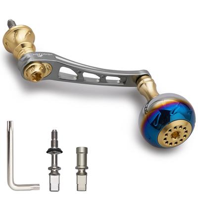 HEIGHTEN Variabler Rollengriff mit 30 mm Kurbelknauf für Daiwa SHIMANO Universal-Spinnrolle Aurora Serie 55–60 mm (DAIWA) (Rotguss und Gold) (977)