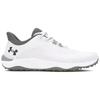 Under Armour Drive Pro Spikeless Golf Wide 'White Metallic Gun Metal' Sneakers 3026921-100