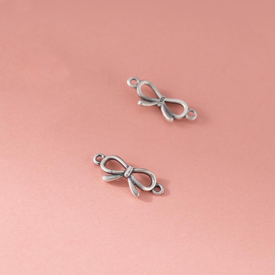 925 Sterling Silber Schleifenverbinder Anhänger für Armbandherstellung Anhänger