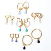 Soi K10 Natural Stone Charm, Earring Charm, Pendant Top, Interchangeable (Turquoise)