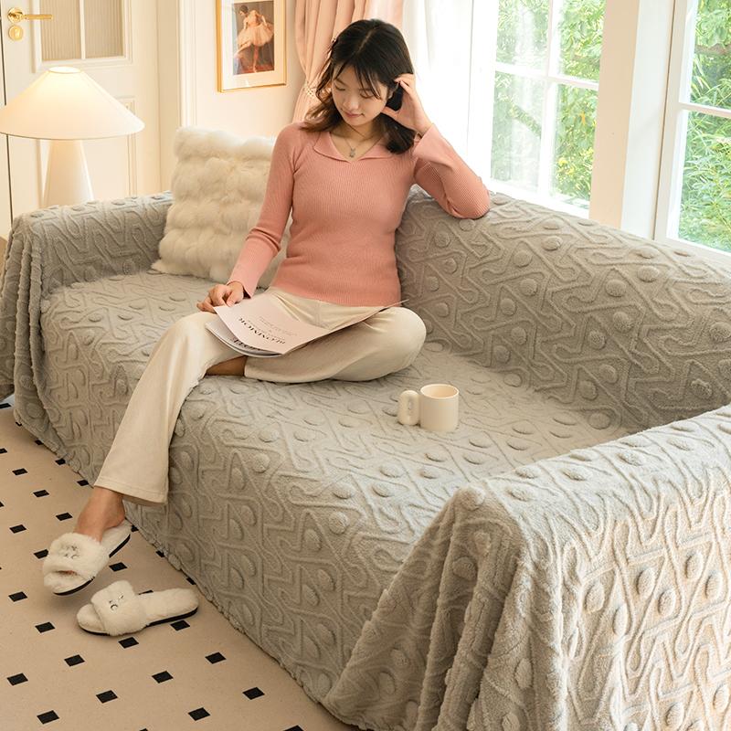 Winter Plush Sofa Cover Cloth Non-slip New Sofa Towel Lazy All-inclusive Universal Sofa Full Cover Blanket