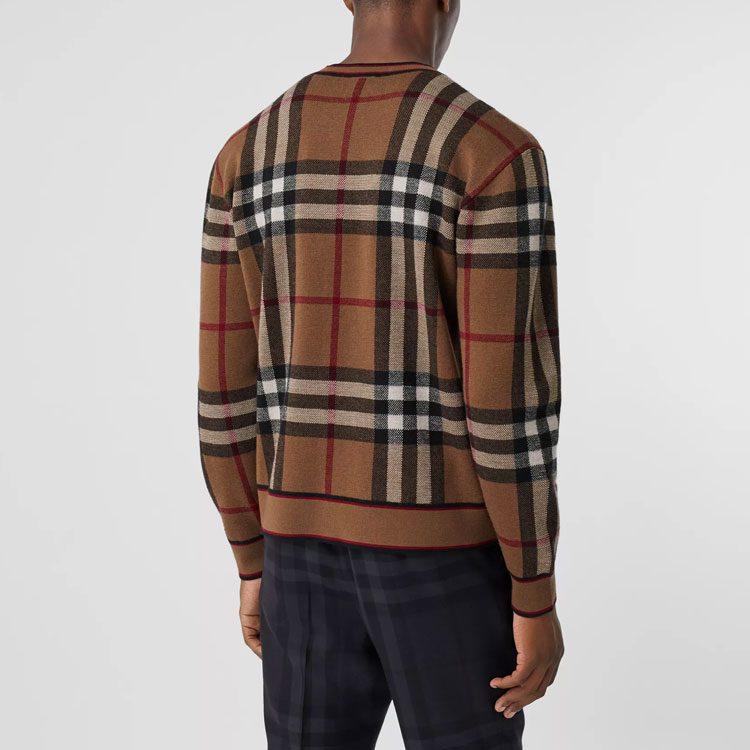 Burberry Men Naylor Check Sweater Brown 80366031