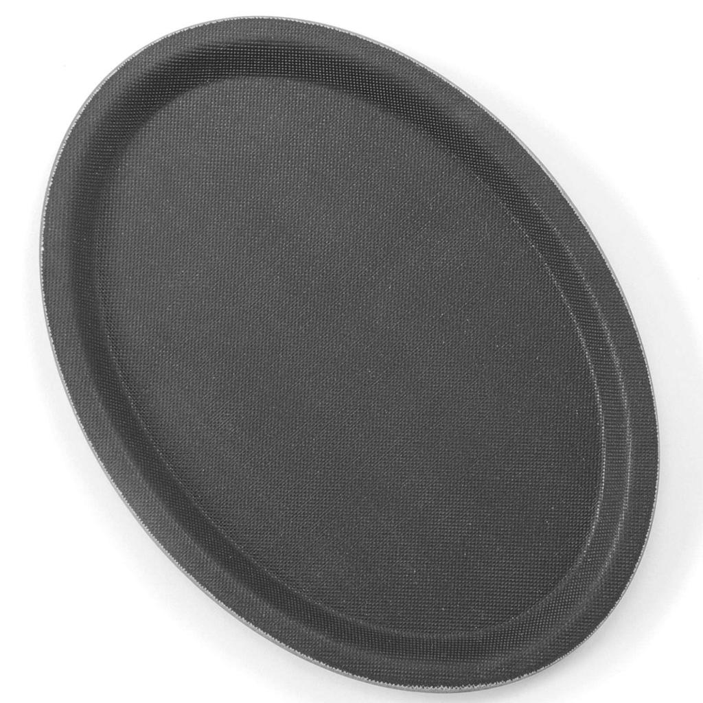 Kellnerschale, rutschfest, oval, 21x29cm, schwarz