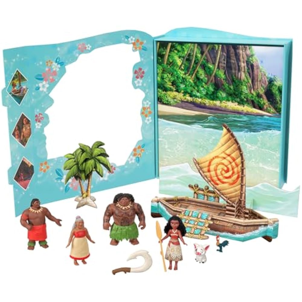 [Amazon.co.jp Exclusive] Mattel Disney Princess (Disney Princess) Moana Storybook Set, 4 Mini Dol...