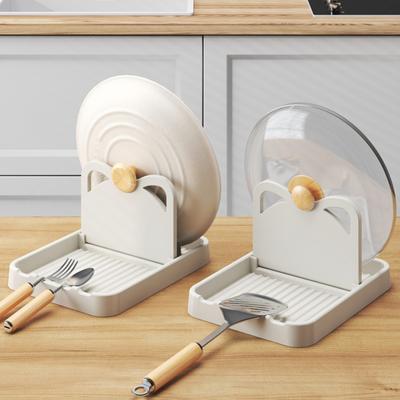 Supporto per coperchi di pentole pieghevole, facile da pulire, resistente alle alte temperature, multifunzionale, da parete, organizer per cucchiai e porta spatole