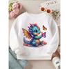 European sizes Kids' Magical  Dragon & Butterflies Fantasy Sweatshirt - Toddler Kids' Soft Loose-Fit Pullover with Cute Dragon & Wings Print