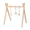 Nordic Style Wooden Baby Fitness Rack with Hanging Ornaments and Bells
