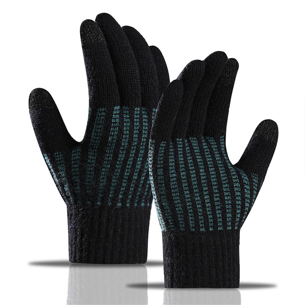 

Windproof Coldproof All Finger Gloves Touch Screen Mittens Driving Gloves for Autumn and Winter чорний
