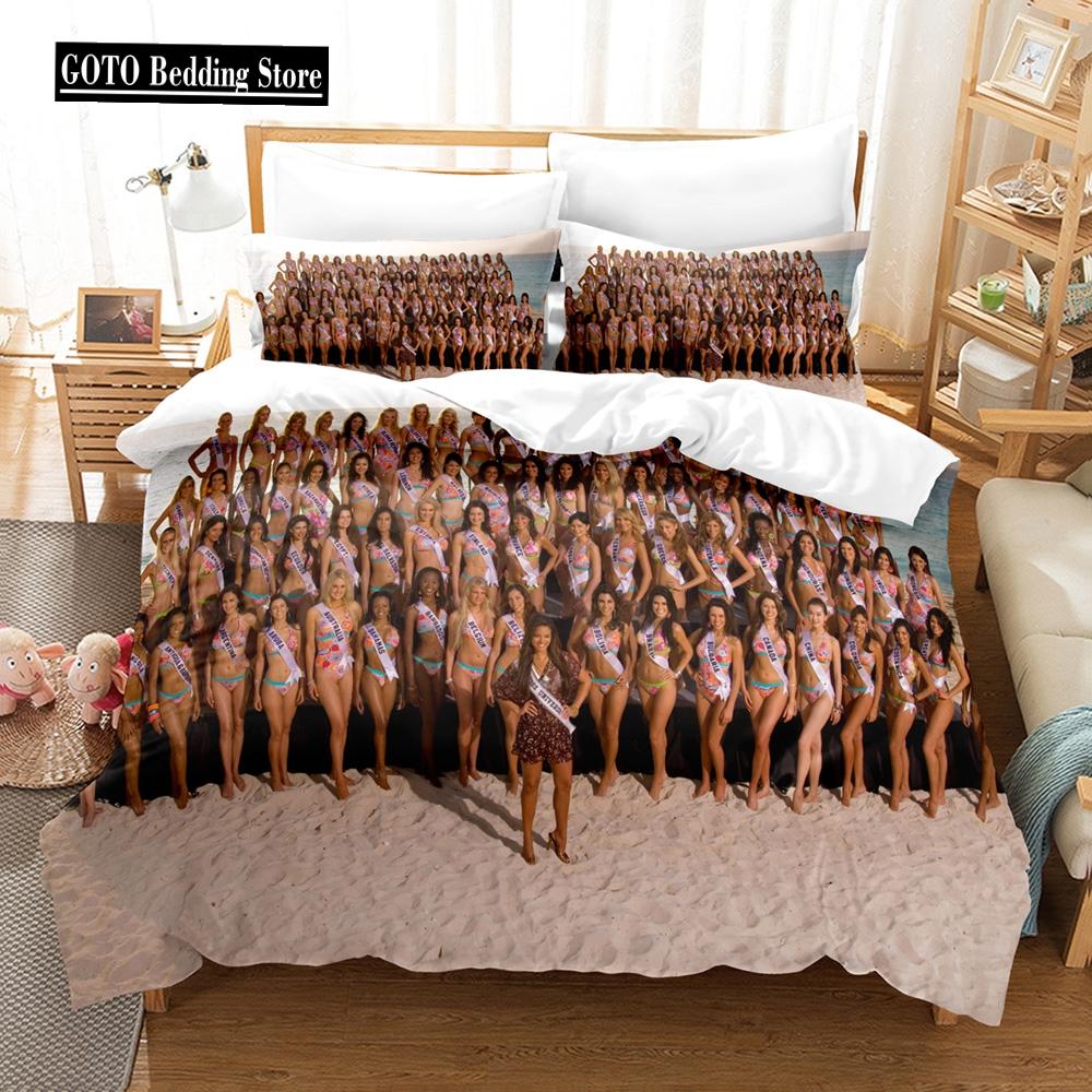 3D Print River Stream Bikini Beauty Bedding Set for Women ,boys Men Super Comfortable Microfiber Fabric Duvet Cover+Pillow Cases