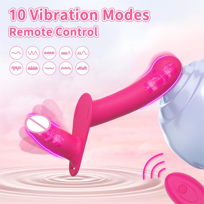 Wearable Strap On Dildo Vibrator Remote Double-heads Vibrating Penis For Women Lesbian Female Masturbator Adults Erotic Sex Toys