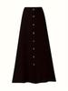 A-line Skirt, Elegant High Waist Solid Skirt For Spring & Summer, Women's Clothing