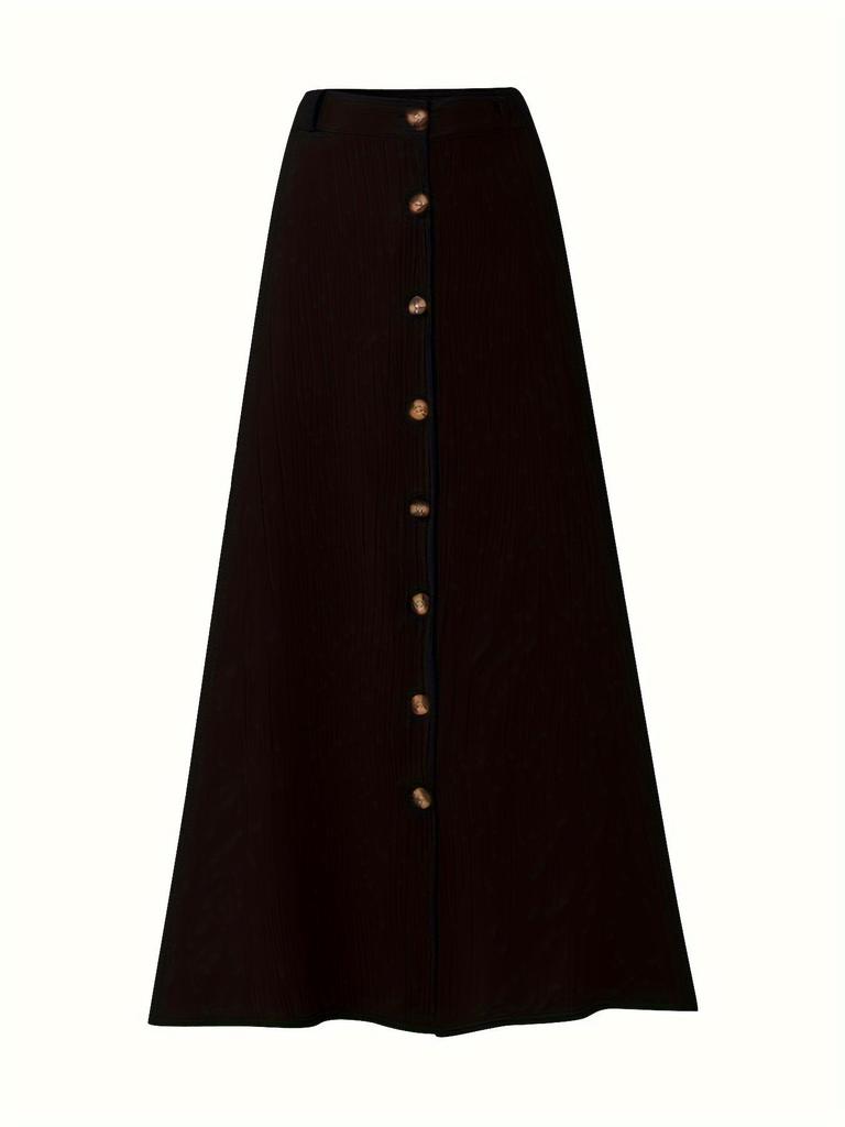 A-line Skirt, Elegant High Waist Solid Skirt For Spring & Summer, Women's Clothing