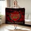 1PC Arsenal F Custom Name Patterned Flannel Blanket Suitable For All Seasons for Home Decor Warmth and Comfort Gifts Holiday Present