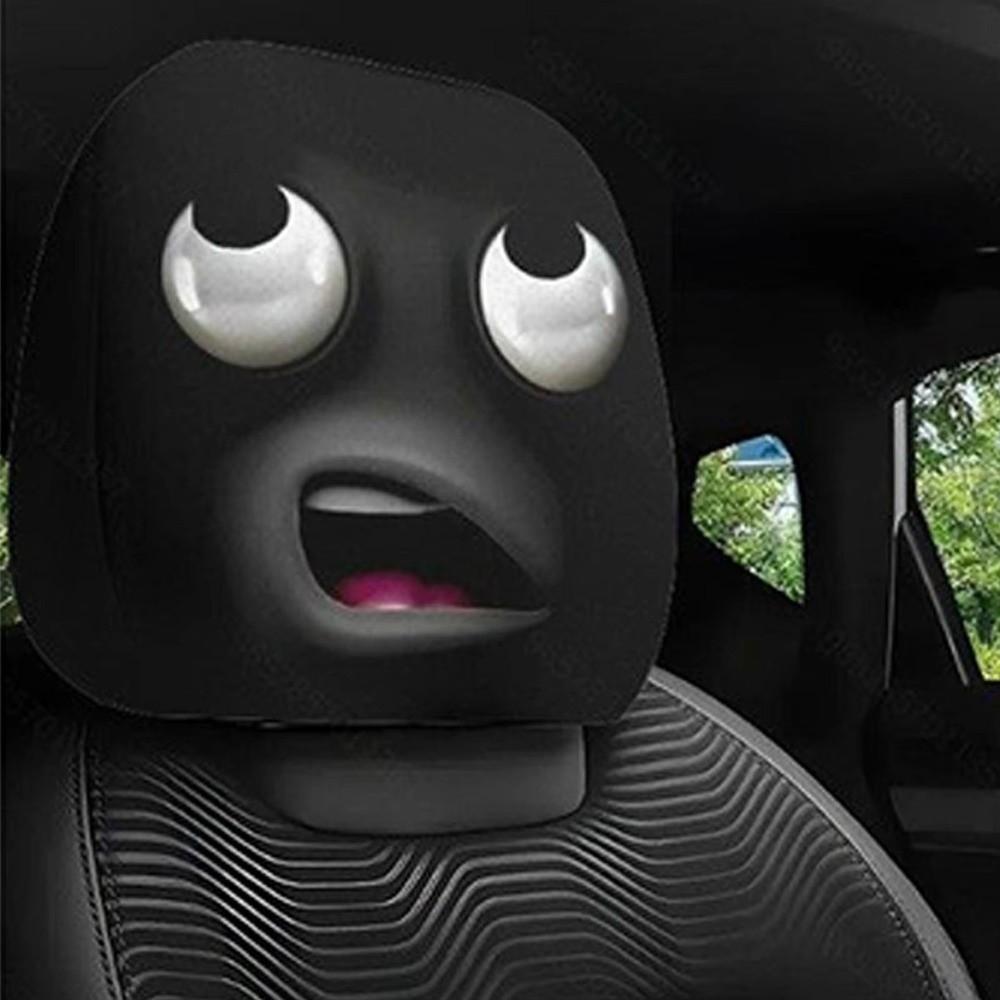 1Pc Black Skull Pattern Car Headrest Cover Universal Car Pillowcase Car Seat Cover Halloween