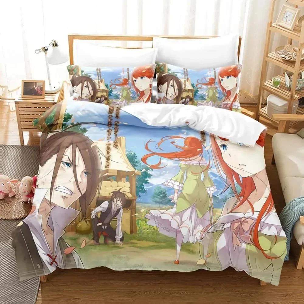 Anime ReZERO -Starting Life in Another World Bedding Set Printed Bed Set With Pillowcase Duvet Cover Soft Queen Super King Size