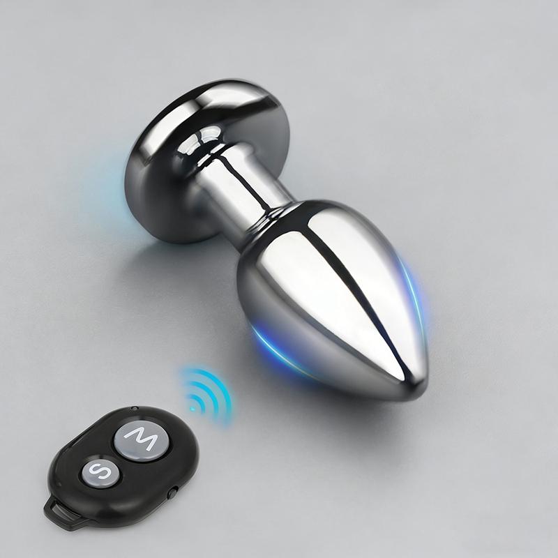 BDSM Metal Anal Plug Wireless Remote Control Vibrators Stainless Steel Vibrating Butt Plug Masturbation Dildos Adult Sex Toys