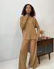 2026 Hot Sale Solid Color Two Piece Set Women Irregular Split Top Wide Leg Pants Casual Loose