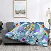 Anime Yu Gi Oh Card Yugioh Throw Blanket Blue Eyes White Dragon Anime Cartoon Soft Plush Blanket Bedroom Bedspread Home Decor