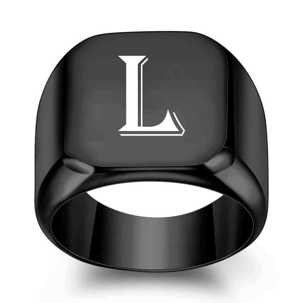 1Pcs Personalised Initial Engrave A to Z Alphabet ring Stainless Steel Rings