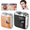 LED Display Electric Shaver Wet Dry Use Face Beard Shaver Facial Hair Razor  for Home&Travel