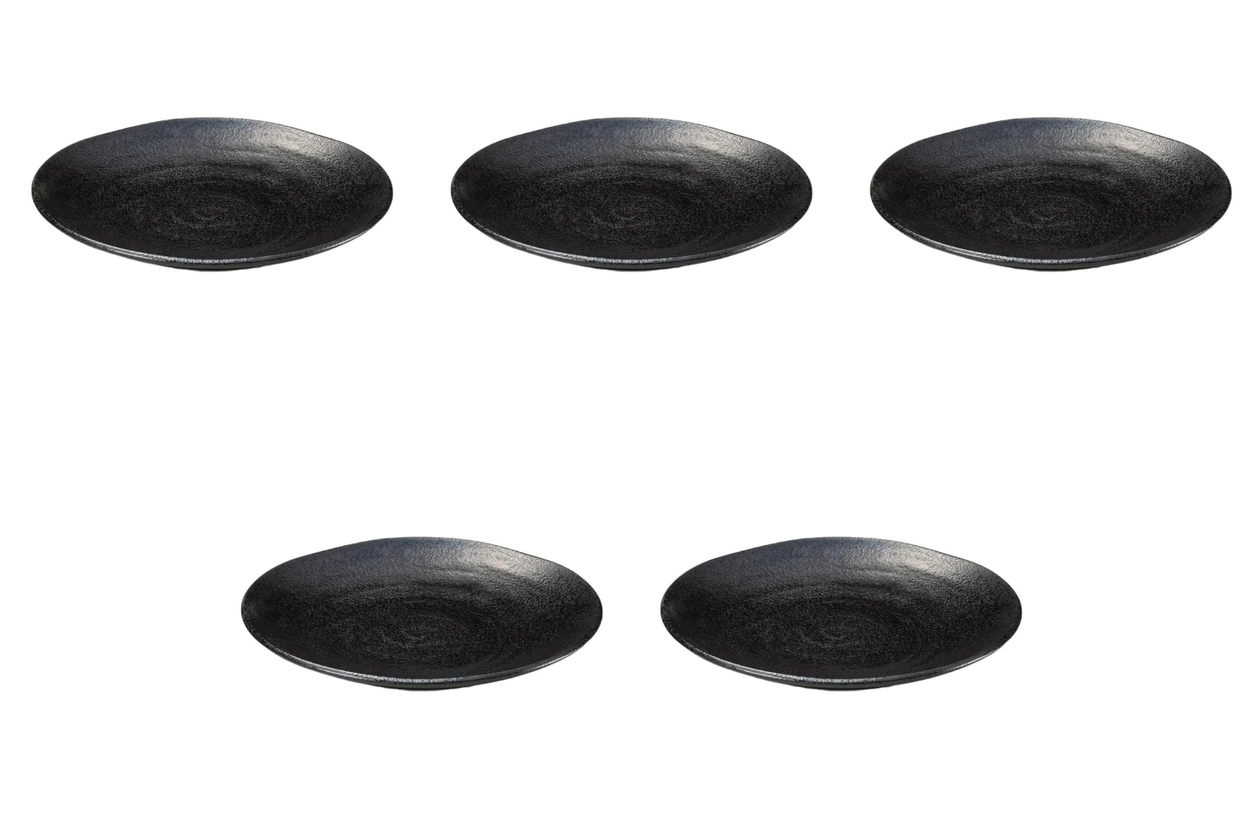 

Set of 5 Black Obsidian Naruto 28cm Plates x Round Plate Setomonohonpo [27.2 3cm] (Large)
