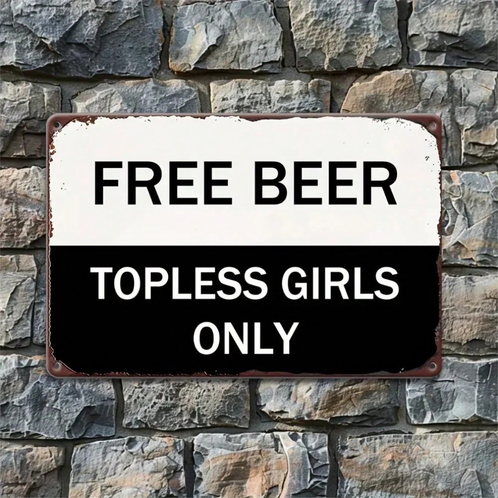 

Free Beer Retro Metal Sign 12x8 Inch Humorous Wall Art for Garage Bar Man Cave Home Decor Decoration 20x30cm