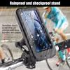 Motorcycle Phone Holder Full Enclosed Waterproof Touch Display Support 3 Axes Adjustable Base Secure Locking Mechanism