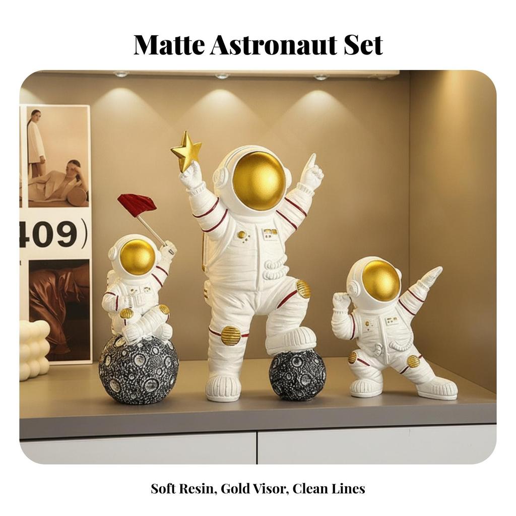 3 Pieces Astronaut Figurines Decorative Figurine Collectible for Desks
