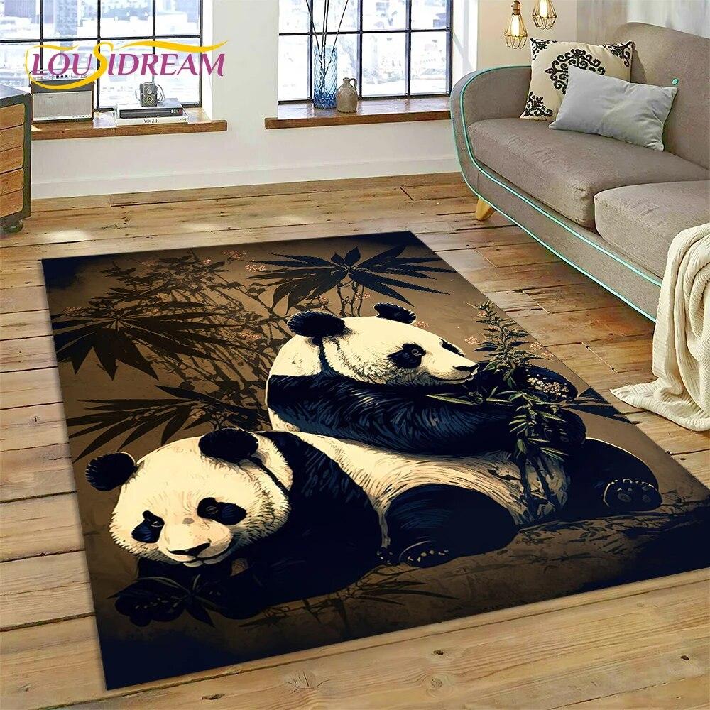 Dream Cute Panda Cartoon Animal Carpet Rug for Home Living Room Bedroom Sofa Doormat Decor,Kids Play Area Rug Non-slip Floor Mat