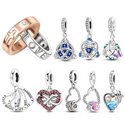 Original Charmscopper Heart-Shaped Infinity Charms Beads Fits 3Mm Original Bracelet Womens Diy Fine Jewelry Gifts