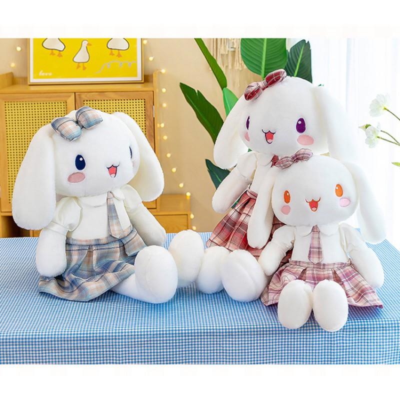 Cute Plush Rabbit Toy In JK Skirt Style Soft Stuffed Animal Girls Teens Sleep Pillow Birthday Gift