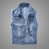 Men's Spring, Summer, Autumn Denim Vest, Korean Style Slim Light Color Buff, Vest Shoulder, Plus Size Denim Tank Top, Export Available