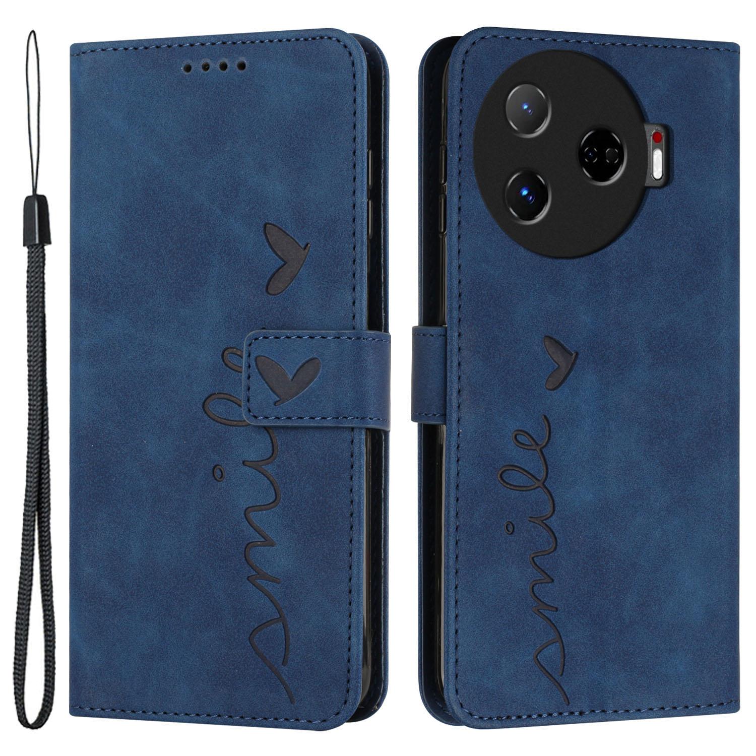 

Для TECNO Camon 30 Pro 5G Чехол Кошелек Кожаный Чехол для Телефона с Сердечком Любви Sapphire