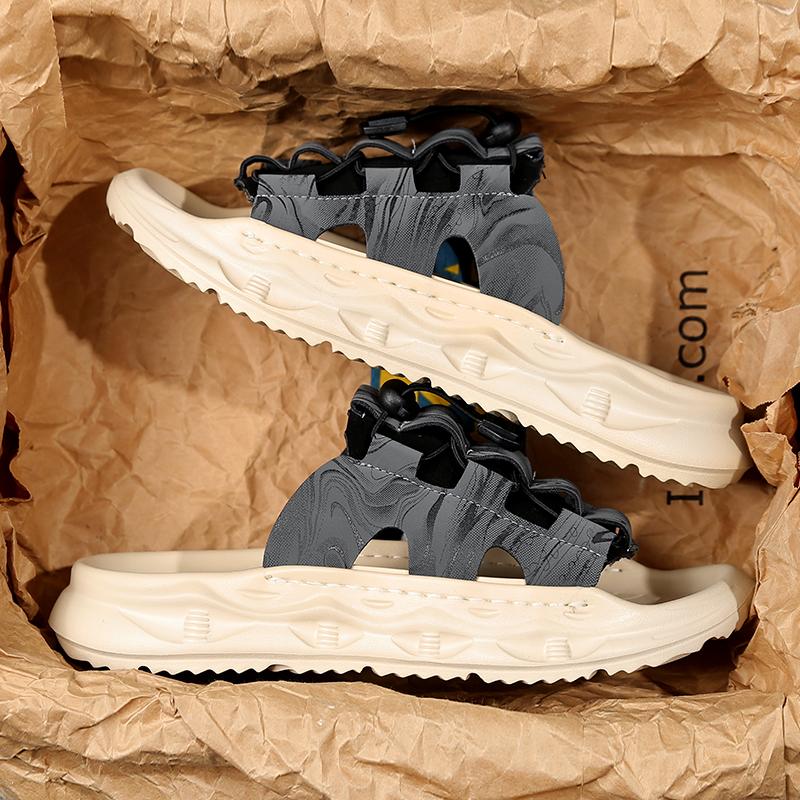 Fashion Summer Men's Sports Shoes, Air Sports Shoes, Thick Soled Beach Sandals, Outdoor Anti Slip Flat Bottomed Flip Flops